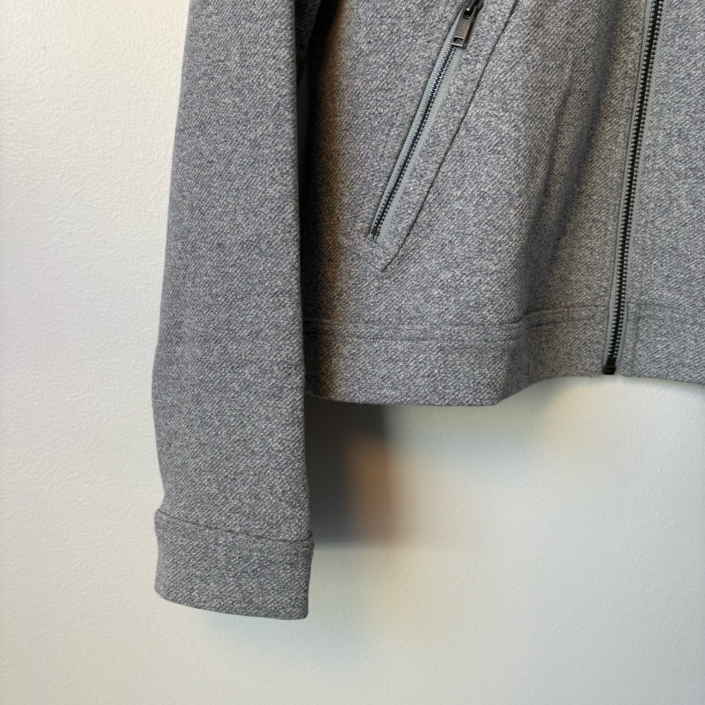 Banana Republic Factory Pique Moto Jacket in light gray size Medium - Picture 4 of 10